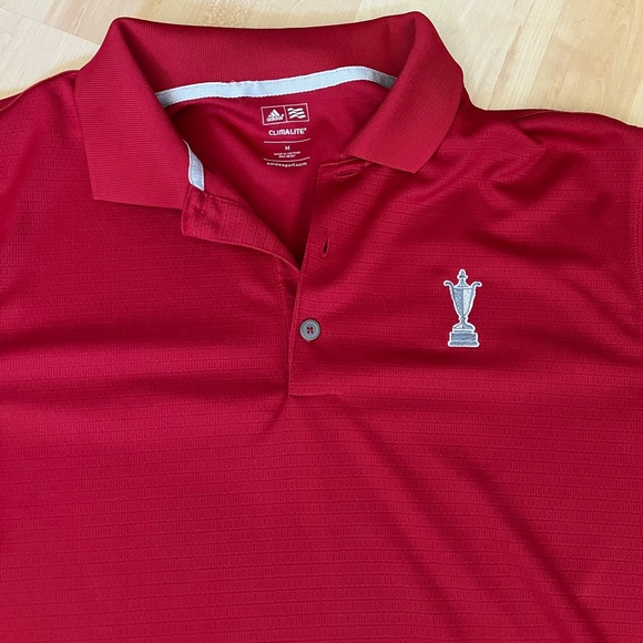 Red adidas golf polo from 100th PGA championship at Bellerive Country Club. - Picture 3 of 3